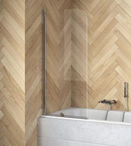 Badewannenabtrennung für Badewannen Duschabtrennung 1-teilig 140x70 cm Klarglas Prime