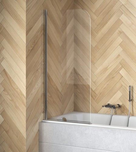 Badewannenabtrennung für Badewannen Duschabtrennung 1-teilig 140x70 cm Klarglas Prime (id: 1119)