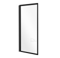 Badewannenabtrennung für Badewannen Duschabtrennung schwarz 1-teilig 70 x 140 cm Klarglas Enzo (id: 1120)