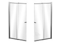 Badewannenabtrennung Schiebetür Duschabtrennung 2-Teile 150 x 100 cm Klarglas Easy Slide chrom (id: 1122)