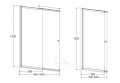 Badewannenabtrennung Schiebetür Duschabtrennung 2-Teile 150 x 100 cm Klarglas Easy Slide chrom (id: 1122)