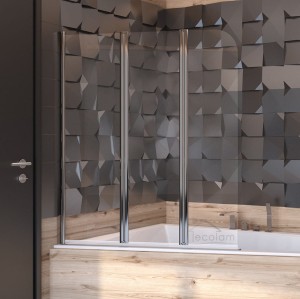 Badewannenabtrennung Duschabtrennung 3-teilig 140 x 120 cm Klarglas chrom Prime 3