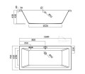 Badewanne Rechteck Acryl 160x75 cm Intro (id: 1130)