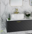 Aufsatzwaschbecken Uniqa 46 cm Waschschale weiß oval (id: 1146)