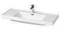 Set Badmöbel Waschbecken mit Unterschrank Crea 100 cm Push To Open hängend weiß (id: 1150)