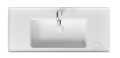 Set Badmöbel Waschbecken mit Unterschrank Crea 100 cm Push To Open hängend grau (id: 1151)