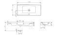 Set Badmöbel Waschbecken mit Unterschrank Crea 100 cm Push To Open hängend grau (id: 1151)