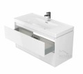 Set Badmöbel Waschbecken mit Unterschrank Crea 80 cm Push To Open hängend weiß (id: 1152)