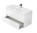 Set Badmöbel Waschbecken mit Unterschrank Crea 80 cm Push To Open hängend weiß (id: 1152)