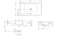 Set Badmöbel Waschbecken mit Unterschrank Crea 80 cm Push To Open hängend weiß (id: 1152)