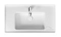 Set Badmöbel Waschbecken mit Unterschrank Crea 80 cm Push To Open hängend grau (id: 1153)