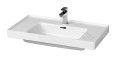 Set Badmöbel Waschbecken mit Unterschrank Crea 80 cm Push To Open hängend grau (id: 1153)