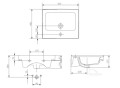 Set Badmöbel Waschbecken mit Unterschrank Crea 50 cm Push To Open hängend weiß (id: 1156)