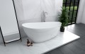 Freistehende Badewanne 165 x 70 cm Ablauf Click Clack Mineralguss Keya