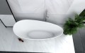 Freistehende Badewanne 165 x 70 cm Ablauf Click Clack Mineralguss Keya