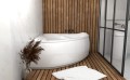 Badewanne Eckwanne Ewa 134 x 134 cm optional: Handgriff