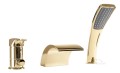 Badewannenarmatur Wannenrandarmatur Wasserfall Kaskade Armatur 3 Loch Riven gold