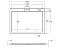 Duschwanne Rechteck mit Abdeckplatte 130 x 90 x 4,5 cm Axim flach