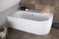 Badewanne Eckbadewanne Avita 150x75 cm links + ABLAGE BADEWANNENBRETT BAMBUS (id: 926)
