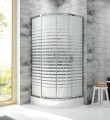 Duschkabine KP4 Fris Dusche Viertelkreis Milchglas 90 x 90 x 190 cm Schiebetür gemustert