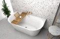 Vorwand-Badewanne Acryl freistehende Badewanne Vica 150x80 cm Bambusablage (id: 1184)