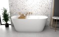 Vorwand-Badewanne Acryl freistehende Badewanne Vica 150x80 cm Bambusablage (id: 1184)