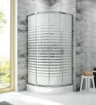 Duschkabine KP4 Fris Dusche Viertelkreis Milchglas 80 x 80 x 190 cm Schiebetür gemustert