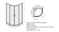 Duschkabine KP4 Fris Dusche Viertelkreis Milchglas 80 x 80 x 190 cm Schiebetür gemustert