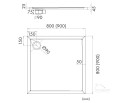 Duschwanne Viereck 80x80x4,5 cm Caspar flach Stein Effekt schwarz (id: 1187)