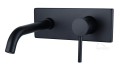 Waschtischarmatur Wasserhahn Armatur Loti Wandarmatur Unterputz schwarz black matt (id: 1190)