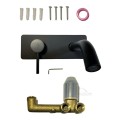 Waschtischarmatur Wasserhahn Armatur Loti Wandarmatur Unterputz schwarz black matt (id: 1190)