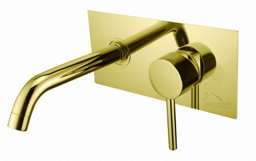 Waschtischarmatur Wasserhahn Armatur Loti Wandarmatur Unterputz gold (id: 1191)