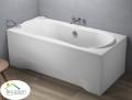 Badewanne Rechteck Long 170x80 cm + ABLAGE Badewannenbrett Bambus (id: 1193)