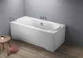 Badewanne Rechteck Long 170x80 cm + ABLAGE Badewannenbrett Bambus (id: 1193)