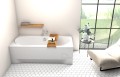 Badewanne Rechteck Long 170x80 cm + ABLAGE Badewannenbrett Bambus (id: 1193)