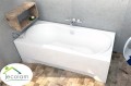 Badewanne Rechteck Long 180x80 cm + ABLAGE Badewannenbrett Bambus (id: 1194)