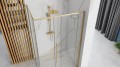 Duschkabine bodengleiche Dusche Schiebetür Solar gold Klarglas transparent 100x80x195 cm golden (id: 1202)