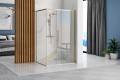 Duschkabine bodengleiche Dusche Schiebetür Solar gold Klarglas transparent 100x80x195 cm golden (id: 1202)