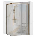 Duschkabine bodengleiche Dusche Schiebetür Solar gold Klarglas transparent 100x80x195 cm golden (id: 1202)