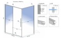 Duschkabine bodengleiche Dusche Schiebetür Solar gold Klarglas transparent 100x80x195 cm golden (id: 1202)