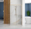 Duschkabine bodengleiche Dusche Schiebetür Solar gold Klarglas transparent 120x90x195 cm golden (id: 1203)