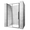 Nischentür transparent Schiebetür Solar schwarz Duschkabine Duschabtrennung 120x195 cm black (id: 1206)