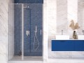 Nischentür transparent Glas Exo-C Schiebetür 120x190 cm Duschkabine Duschabtrennung chrom modern (id: 1209)