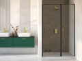 Nischentür transparent Glas Exo-C Black Schiebetür 120x190 cm Duschkabine Duschabtrennung schwarz modern (id: 1212)