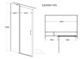 Nischentür transparent Glas Exo-C Black Schiebetür 120x190 cm Duschkabine Duschabtrennung schwarz modern (id: 1212)