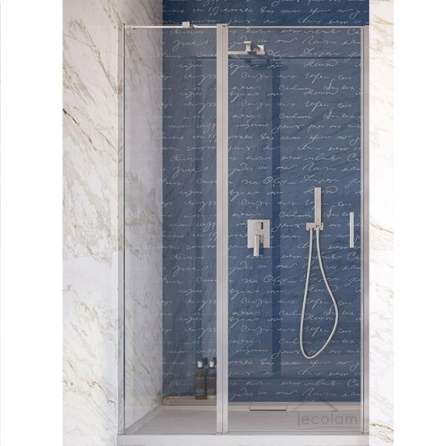 Nischentür transparent Glas Exo-C Schiebetür 100x190 cm Duschkabine Duschabtrennung chrom modern (id: 1207)