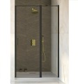 Nischentür transparent Glas Exo-C Black Schiebetür 120x190 cm Duschkabine Duschabtrennung schwarz modern (id: 1212)