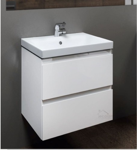 Badmöbel Waschtisch Waschbecken Moduo 50 cm + Schrank Soft Close optional: Click Clack Siphon
