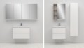 Badmöbel Waschtisch Waschbecken Moduo 50 cm + Schrank Soft Close optional: Click Clack Siphon