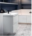 Badmöbel Waschtisch Waschbecken Moduo 50 cm + Schrank Soft Close optional: Click Clack Siphon
